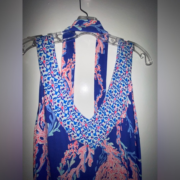 Lilly Pulitzer Madsen Borealis Blue Swim On Over Midi Dress with belt Size  XL